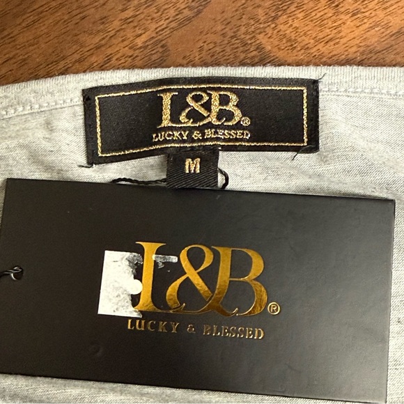 NWT Lucky & Blessed Heather Gray Criss Cross Tunic Top Medium - Picture 6 of 9